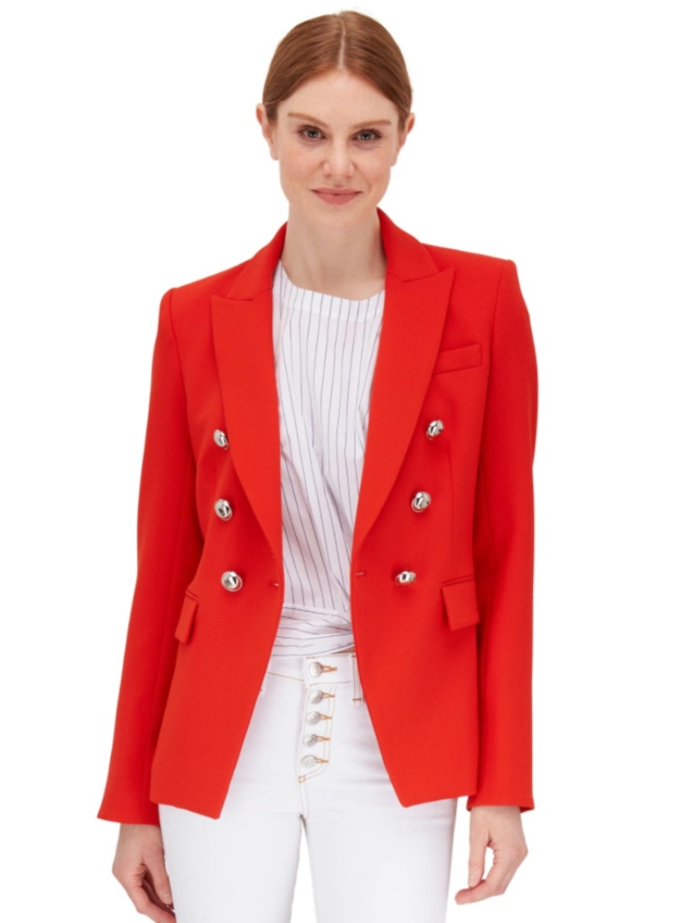 VERONICA BEARD Miller Red Double-Breasted Jacket Size 6 - Picture 1 of 16